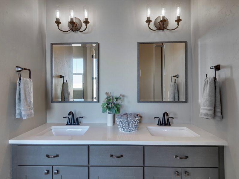 Double Vanity with Elegant Lighting